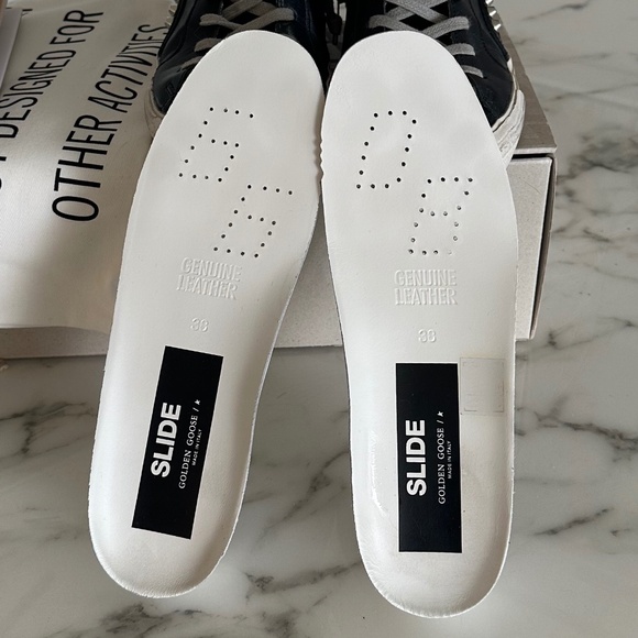 Golden Goose black leather studded slide sneakers EUC! - Picture 6 of 7